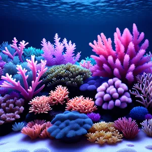 Colorful Coral Reef with Sea Anemones in Ocean