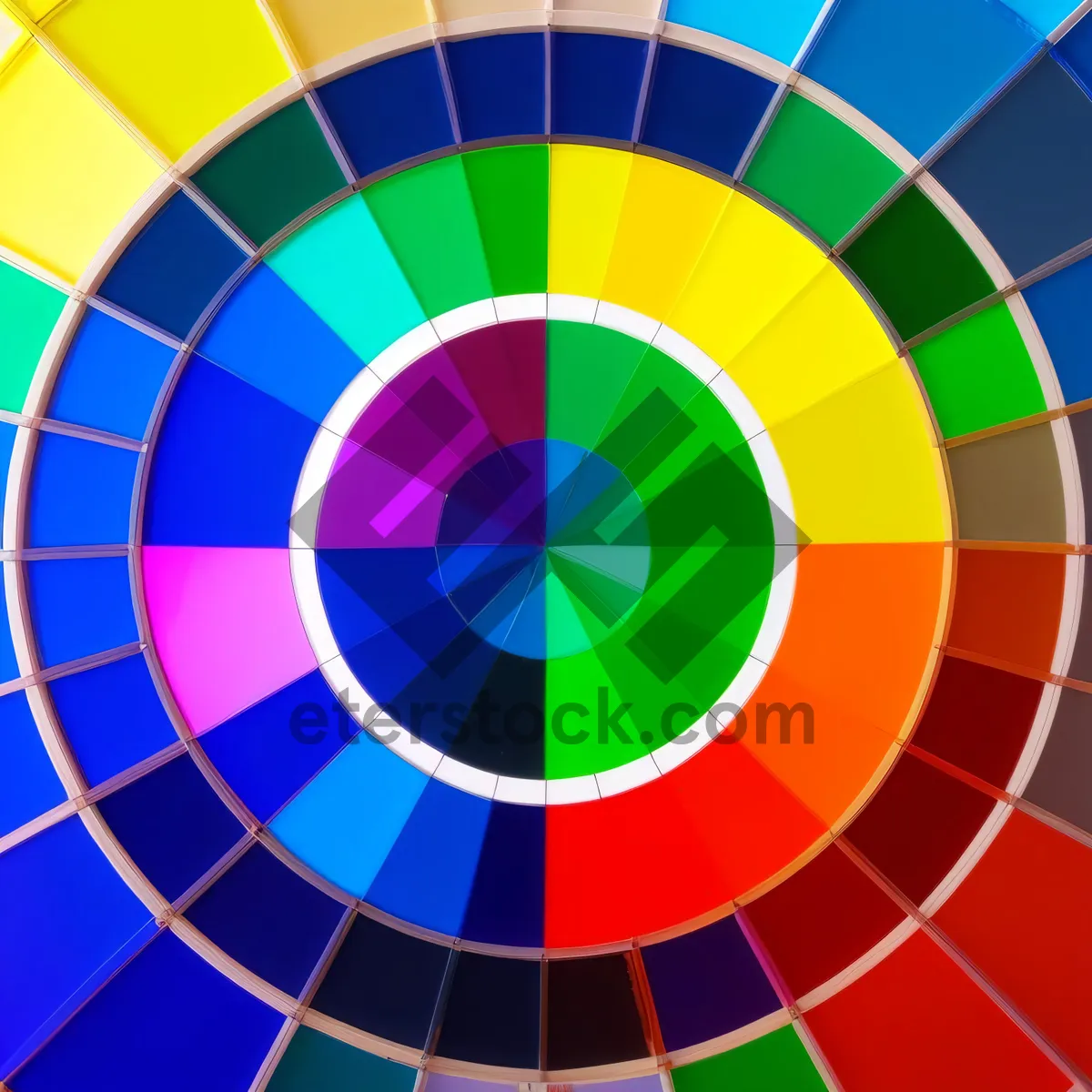 Picture of Colorful Gradient Artwork in Geometric Mosaic Design