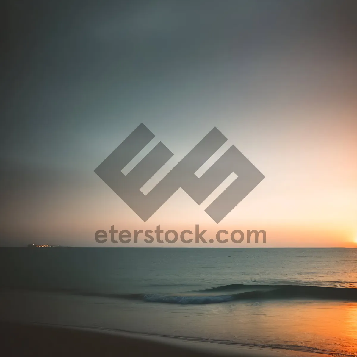 Picture of Sunset Serenity: Vibrant Beach Horizon at Dusk