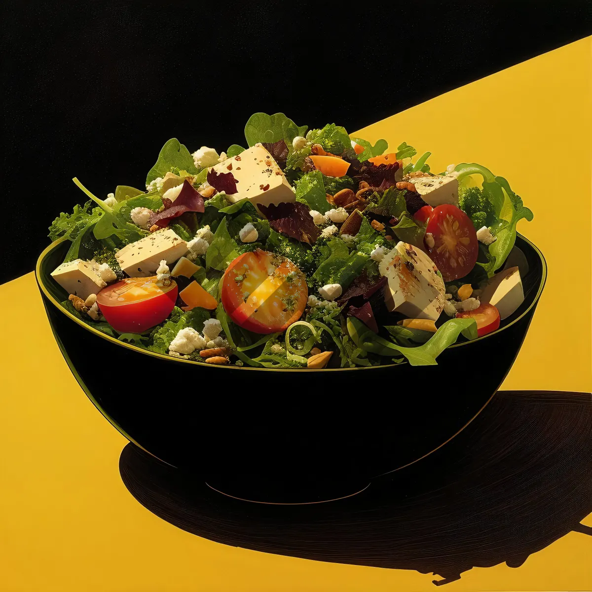 Picture of Vegetable Salad Plate with Fresh Lettuce and Tomatoes