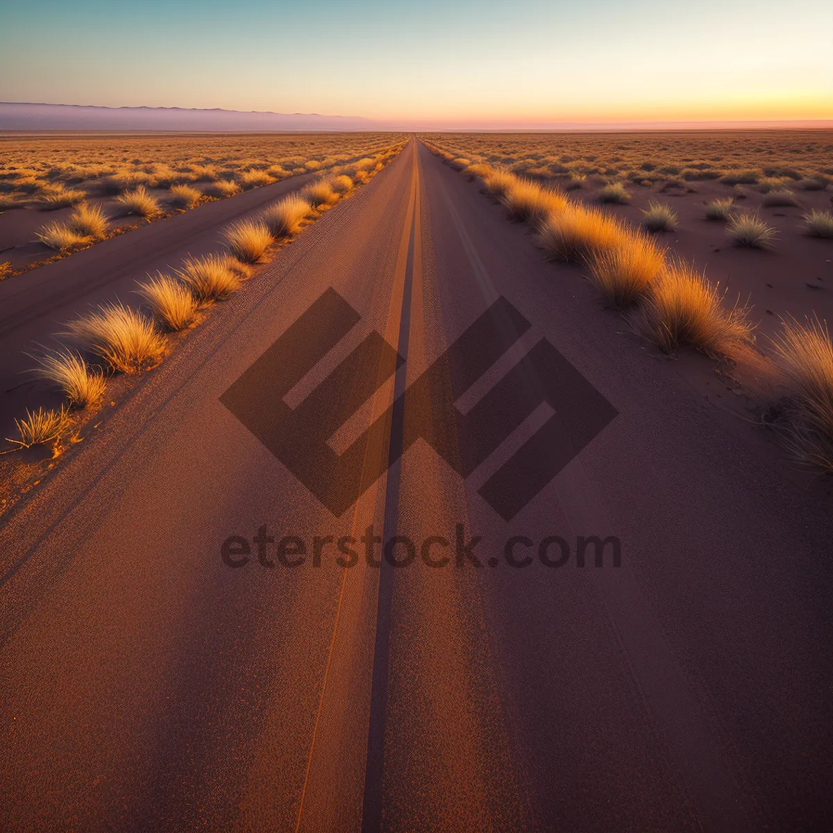 Picture of Vibrant Sunset Over Desert Highway