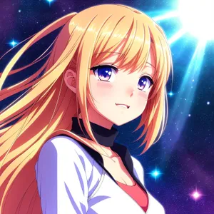 Attractive Fashion Model with Celestial Hair