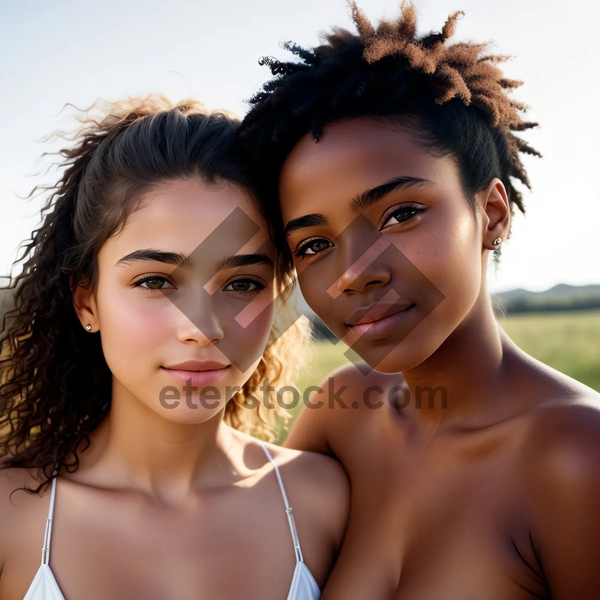 Picture of Sensual Couple Smiling and Posing Together - Locks of Happiness