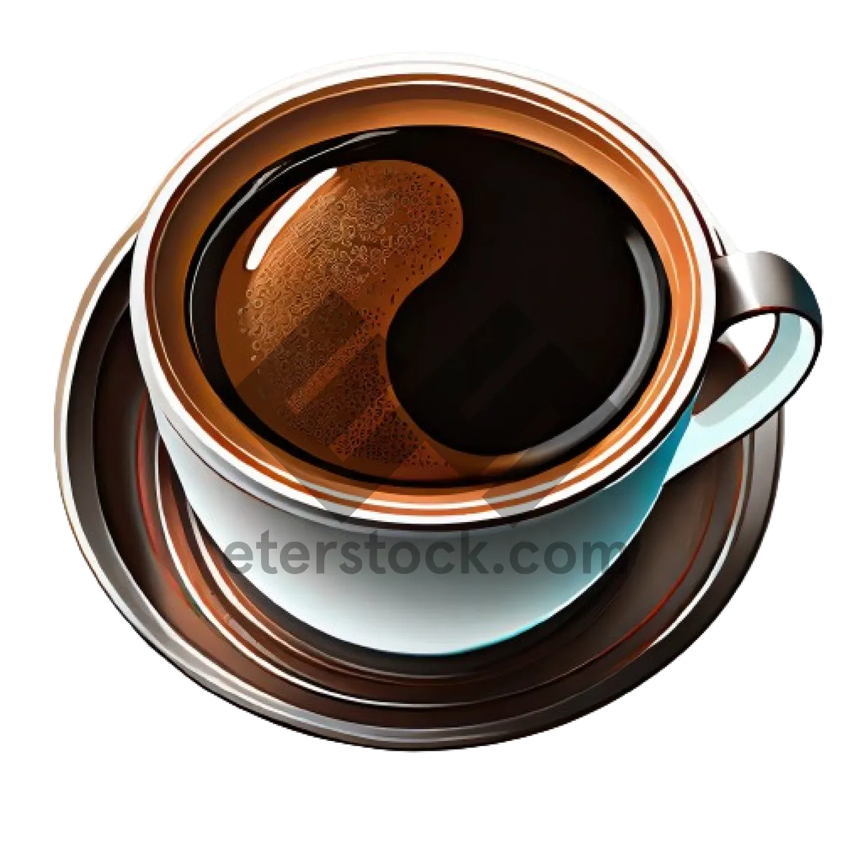 Picture of Black 3D web button with tea symbol