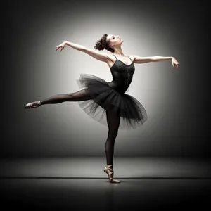 Energetic Ballerina Gracefully Leaps in the Sky