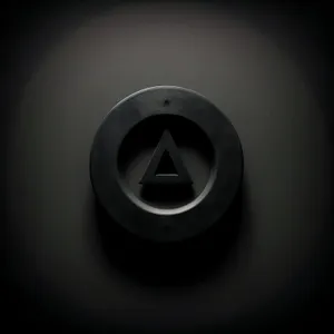 Modern 3D Button with Shiny Black Round Design