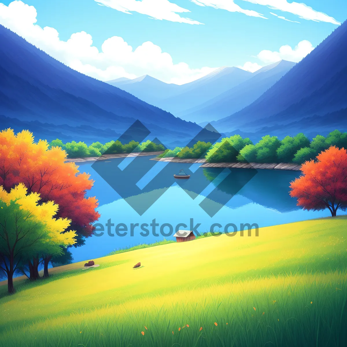 Picture of Expansive Rural Horizon: Vivid Summer Meadow