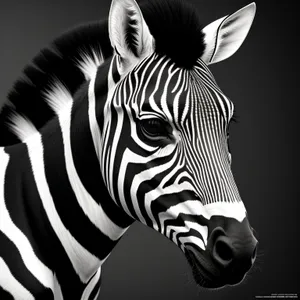 Striped Equine Beauty in Wildlife Safari