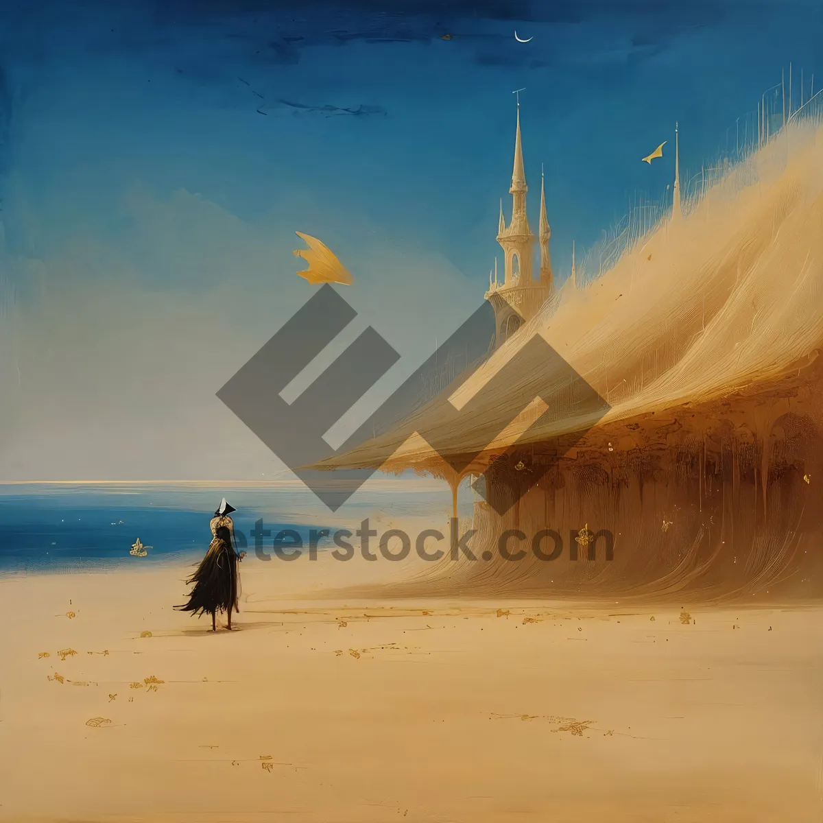 Picture of Sunset Serenity: Tranquil Waves on a Tropical Island Beach