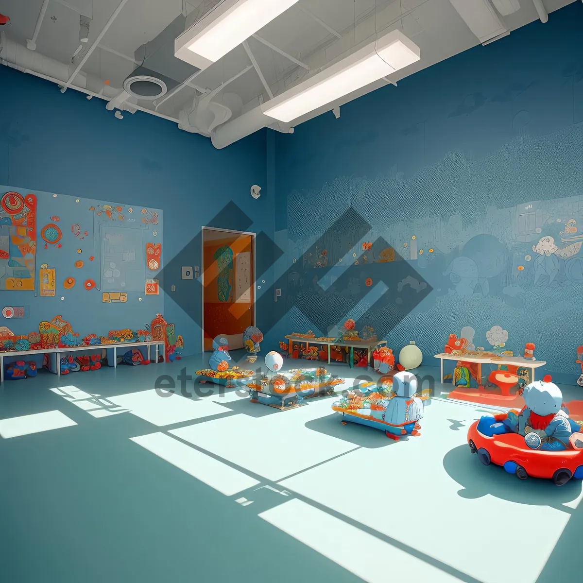 Picture of Modern classroom with stylish interior and contemporary furniture