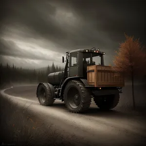 Snowplow Truck Clearing Rural Road