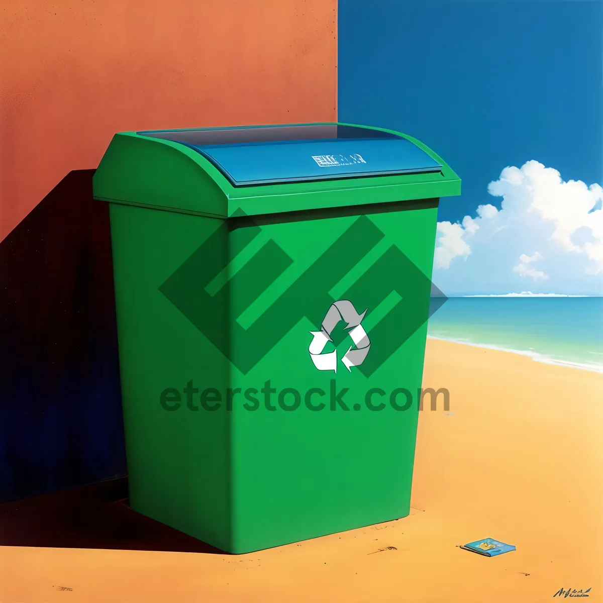 Picture of Recycled Plastic Container Box Ashcan Bin