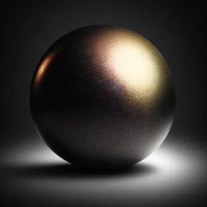 Glossy 3D Sphere with Reflection: Black Glass Egg