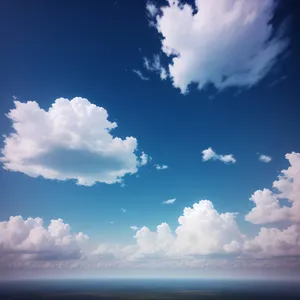 Vibrant Summer Sky with Fluffy Clouds