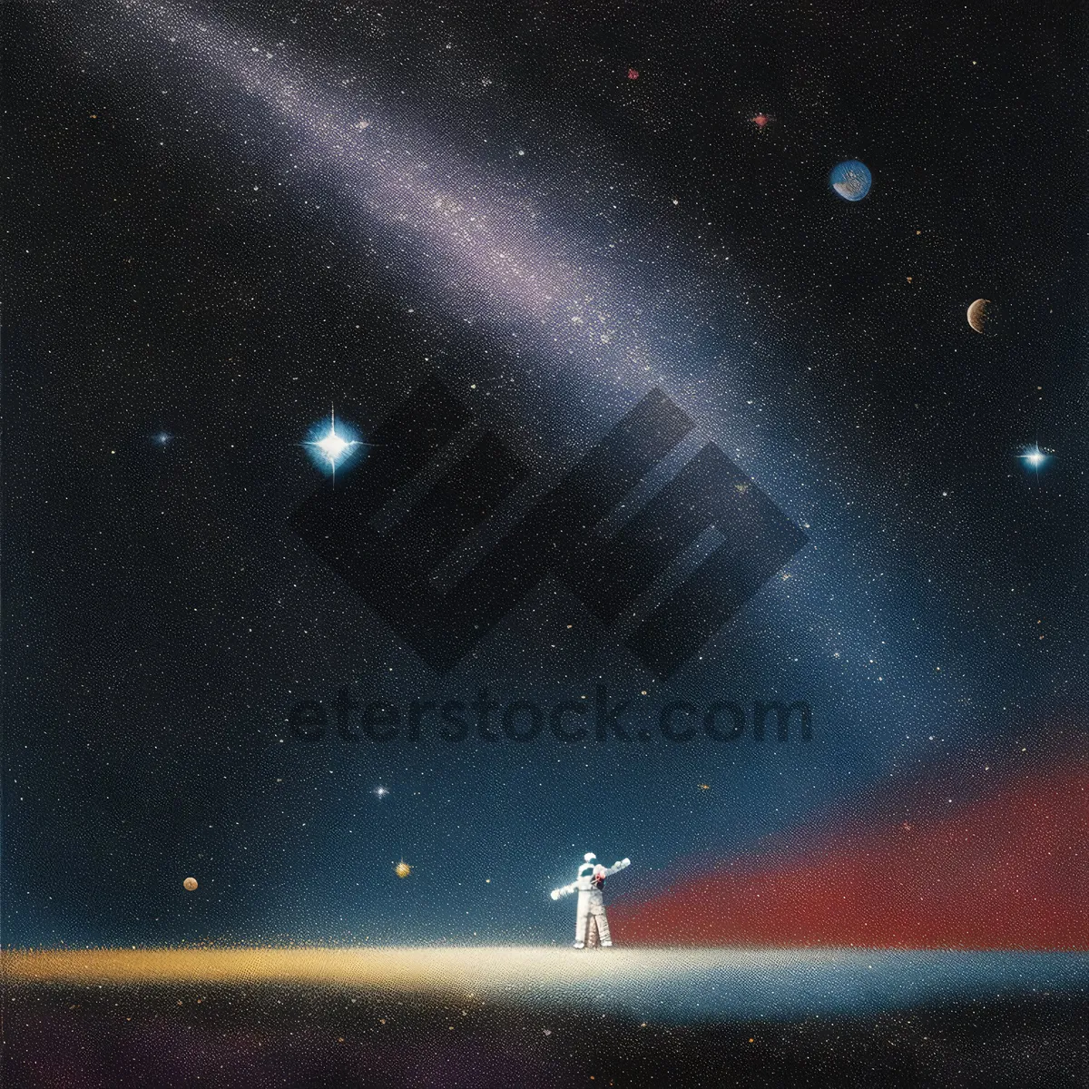 Picture of Celestial Moonlit Fantasy in the Cosmos with Stars