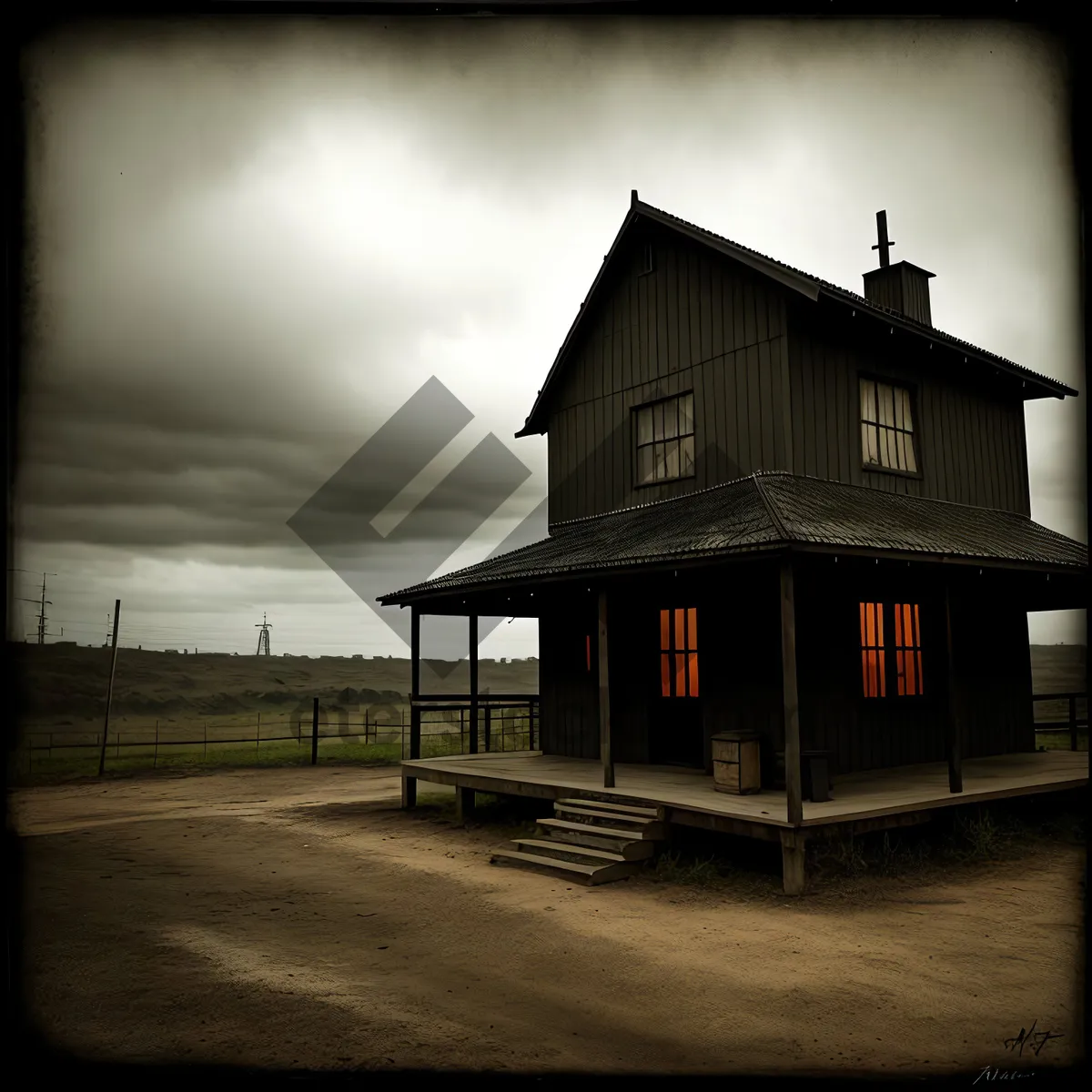 Picture of Rustic Rural Boathouse Nestled Amongst Wooden Outbuildings