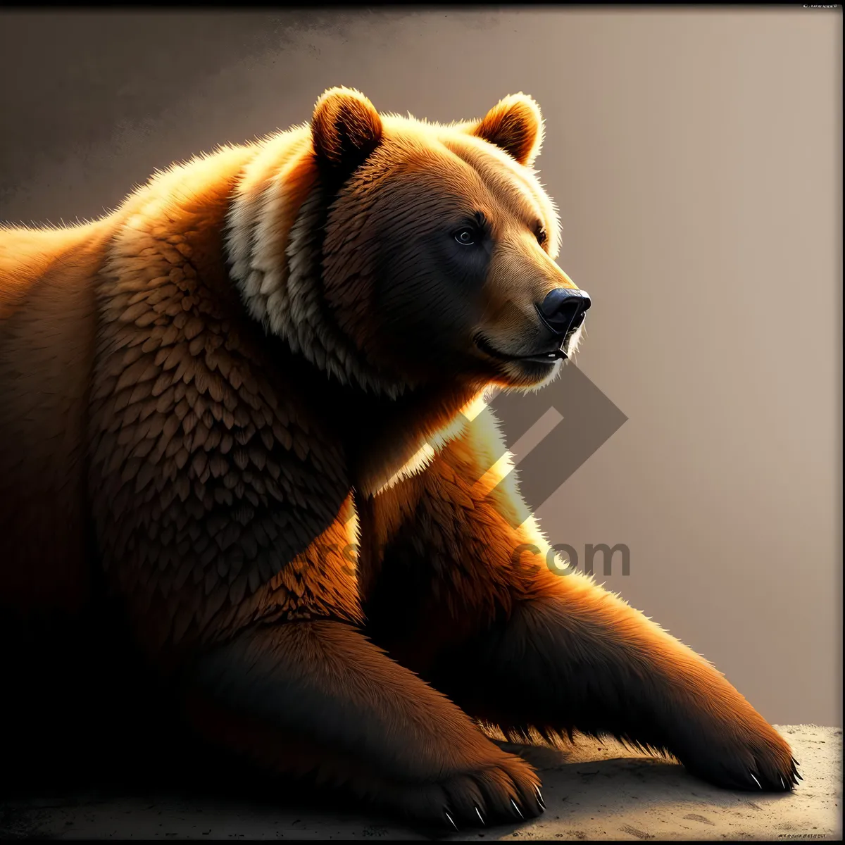 Picture of Adorable Brown Bear in Wildlife Habitat