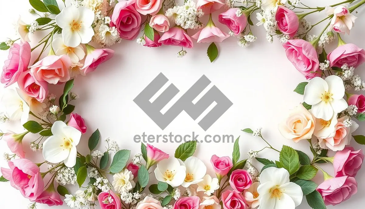 Picture of Spring Wedding Floral Bouquet Frame Decoration.