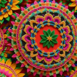 Vibrant Floral Geometric Kaleidoscope Artwork