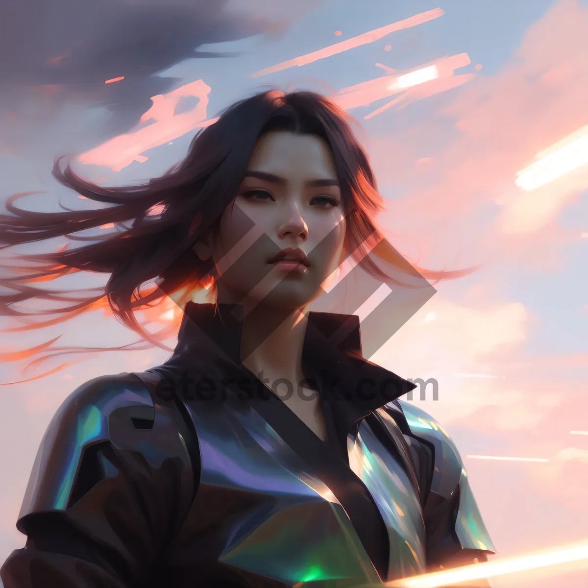 Picture of Smiling Businesswoman with Laptop in Office