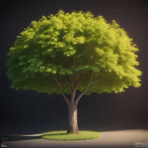 Blossoming Bonsai Tree in Sunny Garden