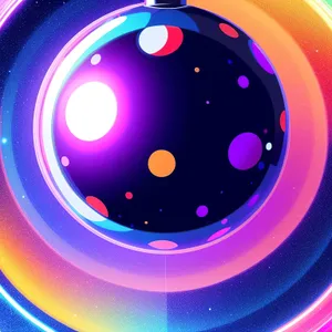 Colorful LED Planet in Digital Space