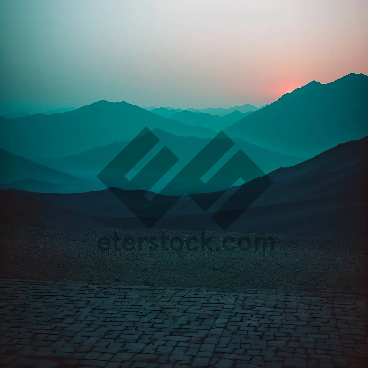 Picture of Sunset over Desert Mountains in Summer