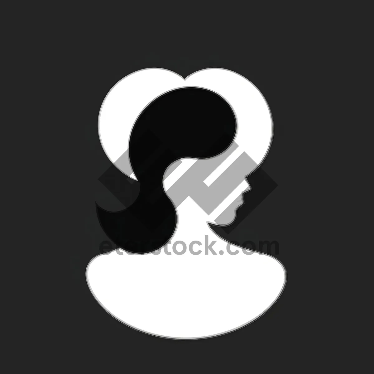 Picture of Black Silhouette of Cartoon Neck Symbol