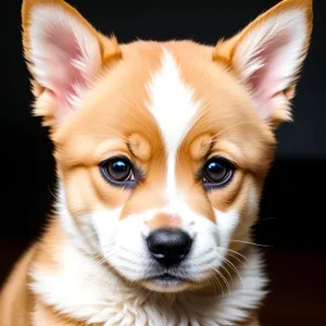 Adorable Corgi Canine: Purebred Puppy in Studio Portrait