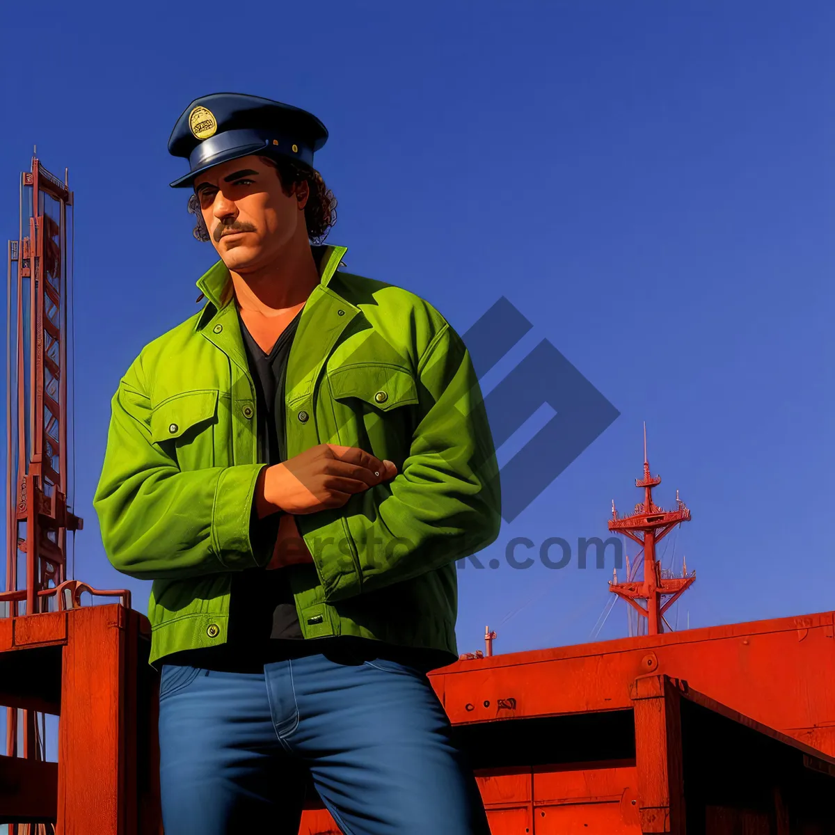 Picture of Skilled Construction Worker Wearing Protective Helmet