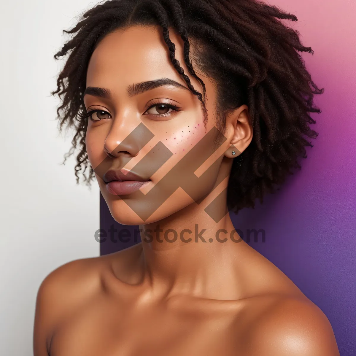 Picture of Beautiful Afro Model with Flawless Skin and Sensual Eyes