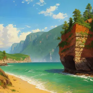 Exquisite Coastal Paradise: Serene Summer Seascape