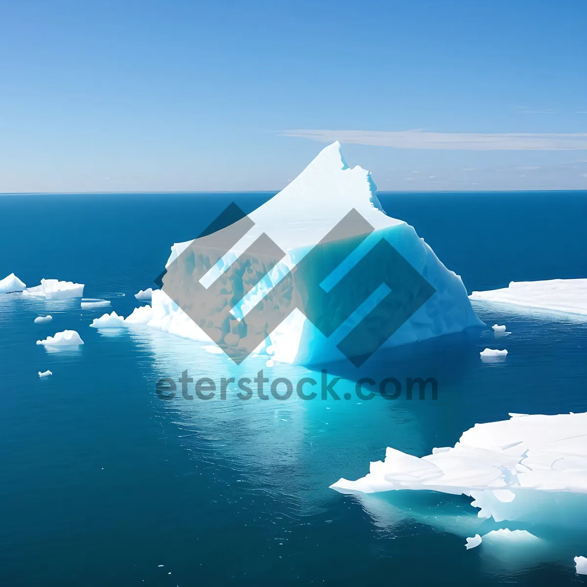 Picture of Snowy Seascape with Glacial Iceberg