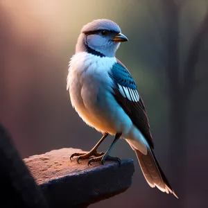 Beautiful Jay Bird perched on branch