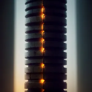 Financial Success: Coins Stacked on Coil Spring