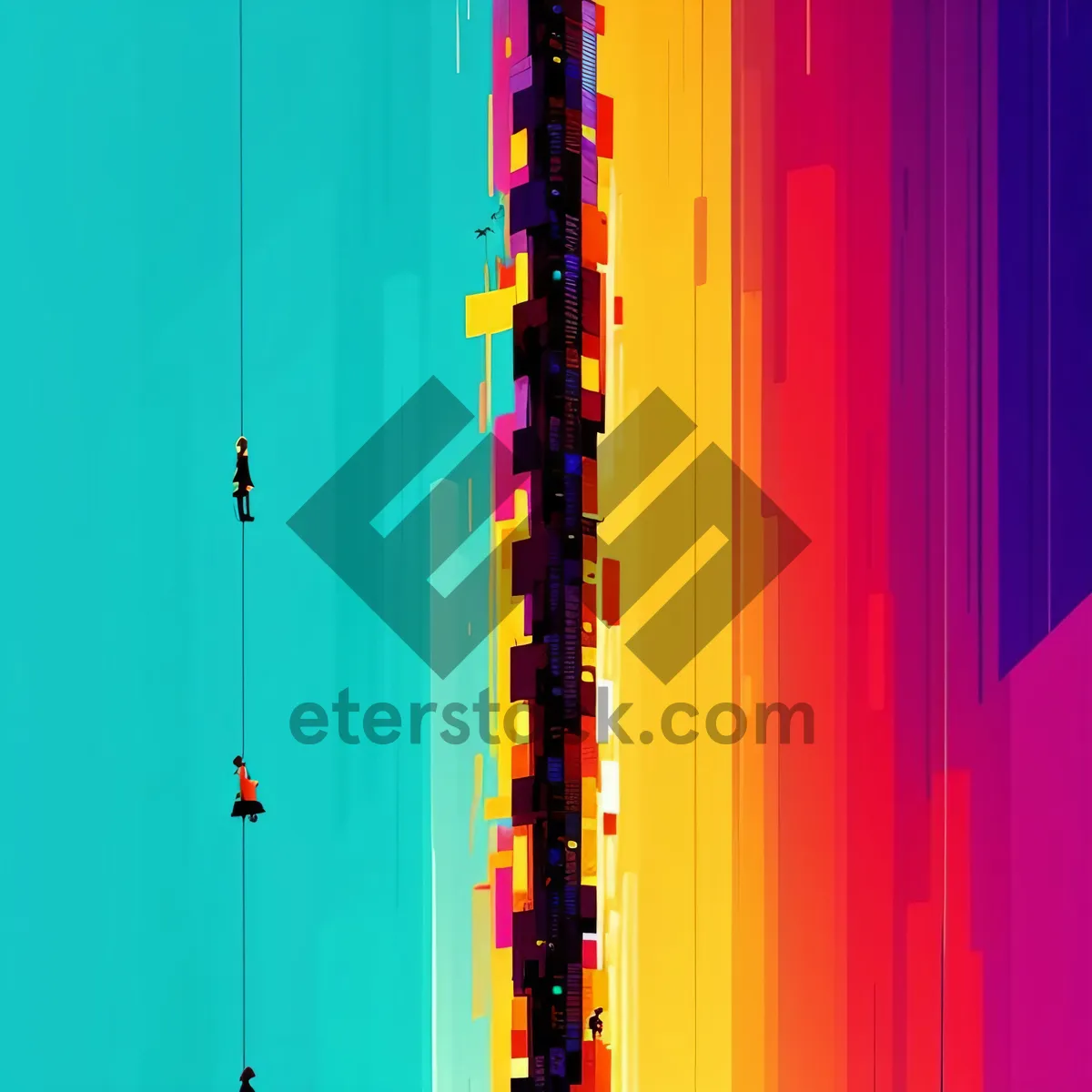 Picture of Vibrant Artistic Oboe-Inspired Colorful Pattern Design.