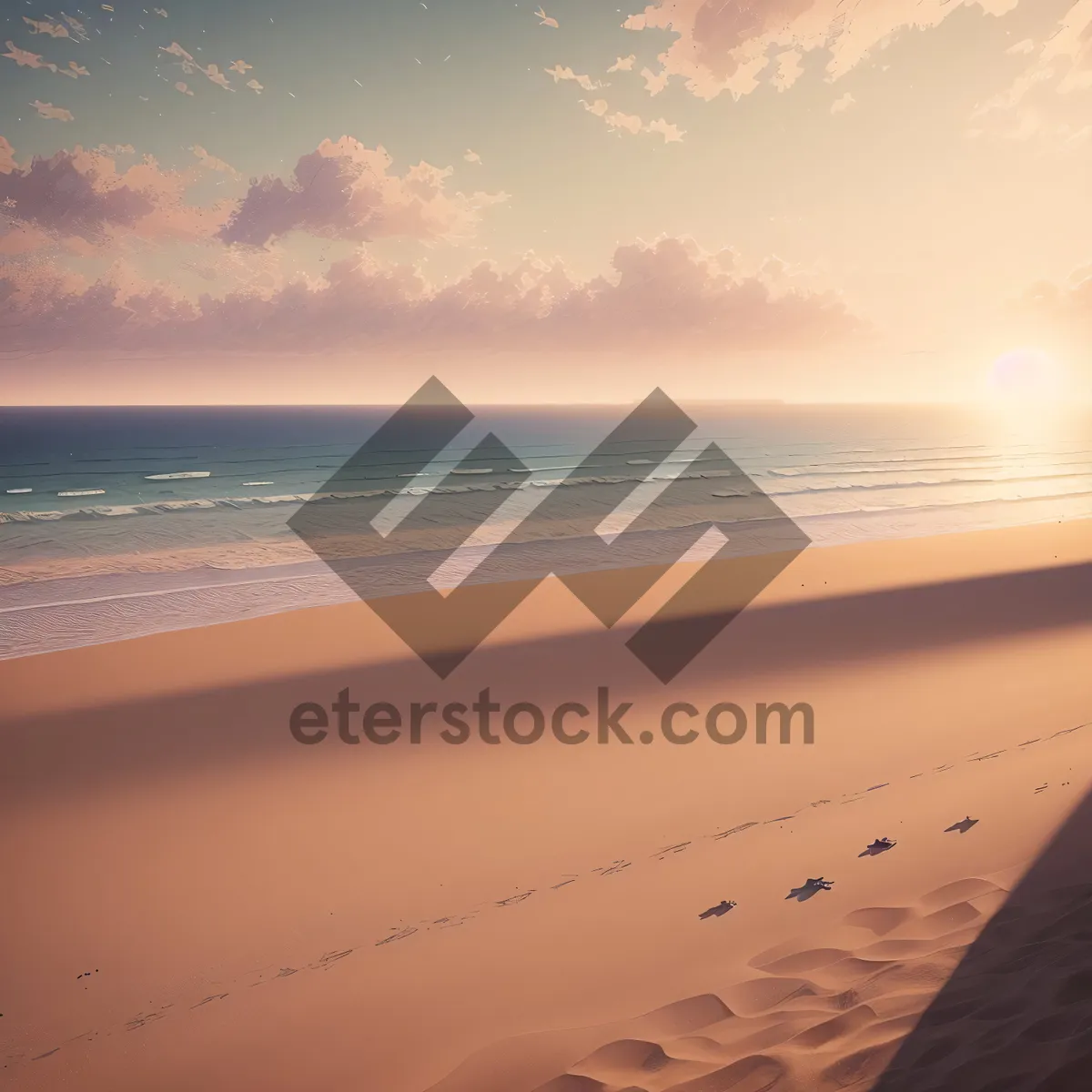 Picture of Serene sunset over tropical beach paradise