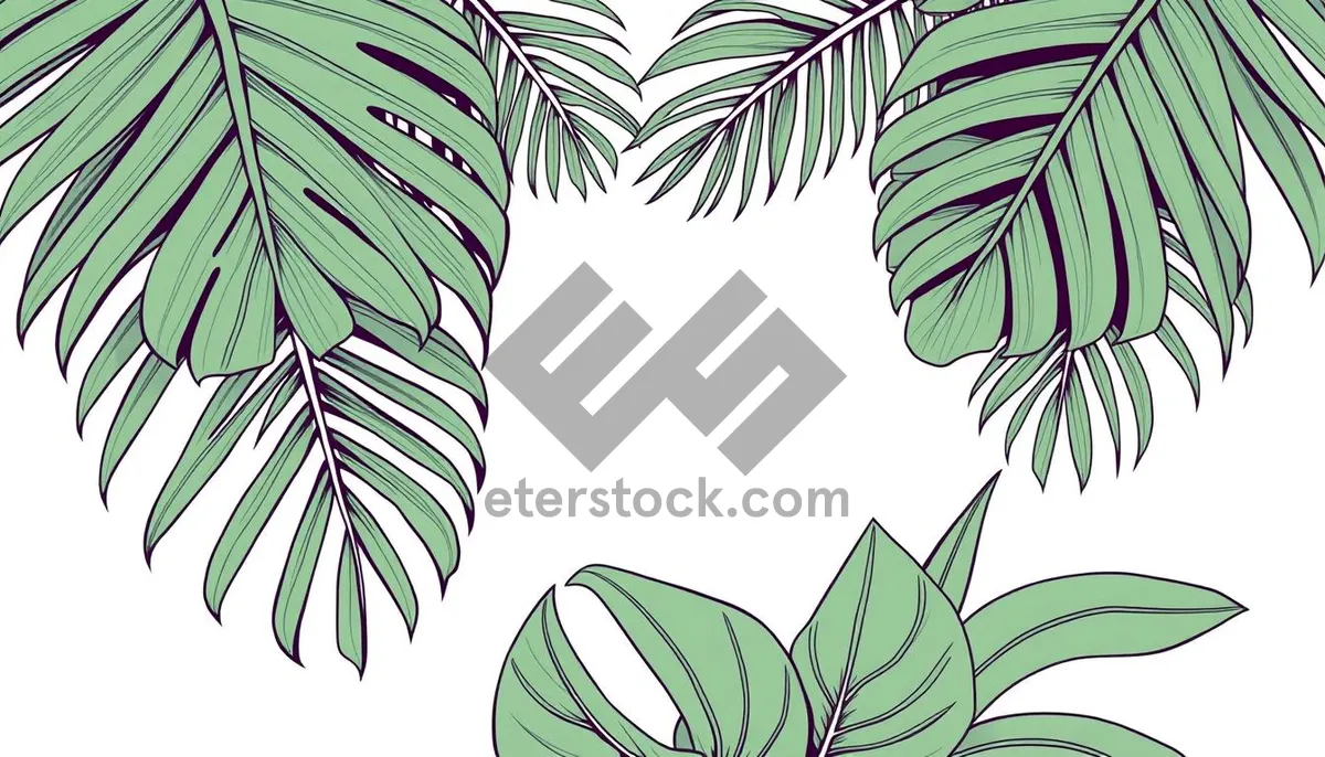 Picture of Floral pattern with branch and leaf silhouette swirls.