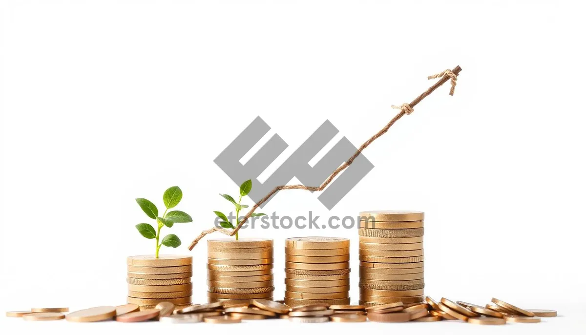 Picture of Golden Money Stack for Business Success Image