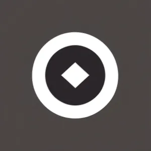 Modern Round 3D Button Icon - Black Reflection