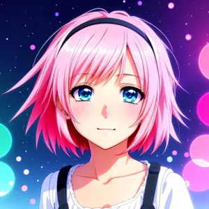 Cartoon Cute Fashionista with Sexy Hair