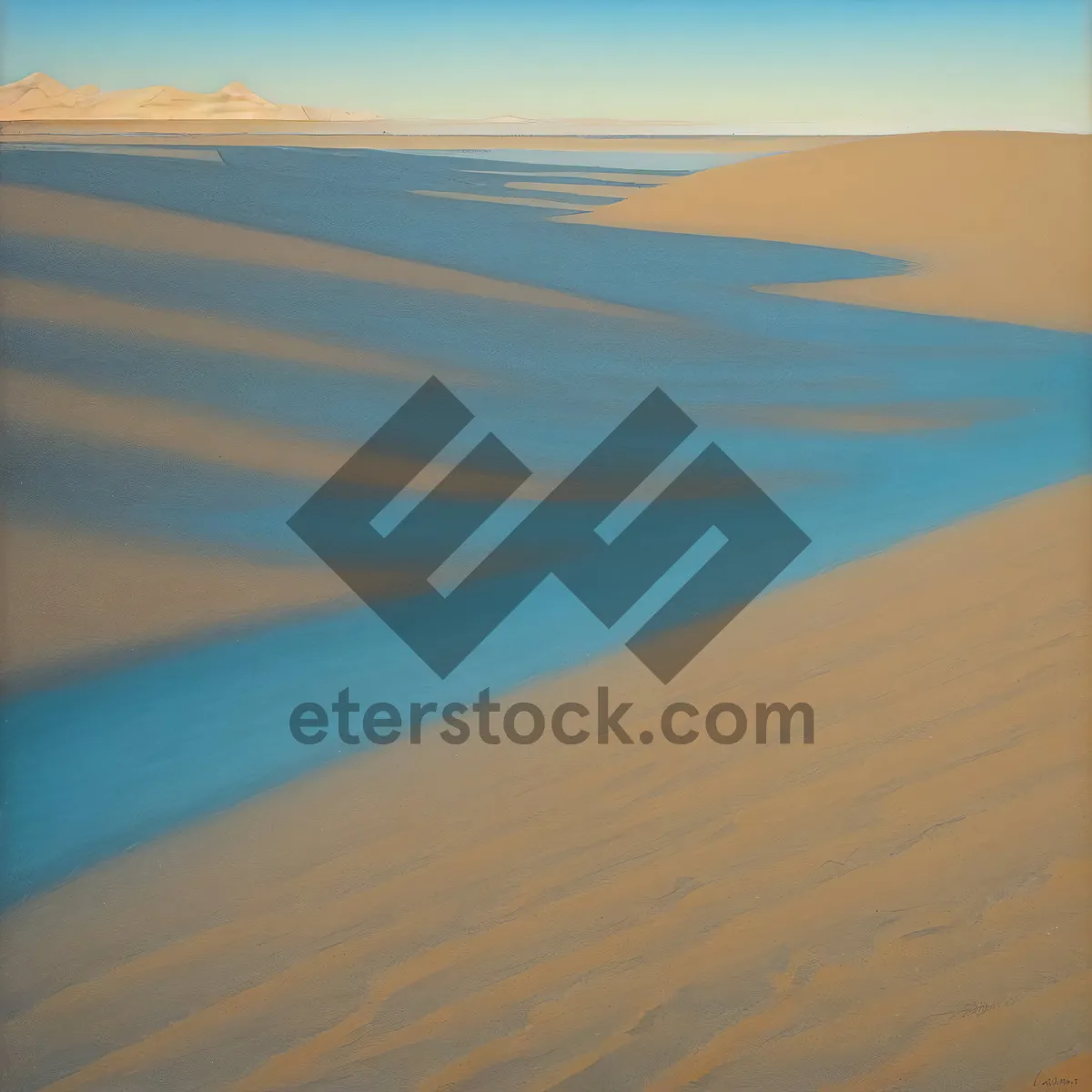 Picture of Vivid Desert Dunes Amidst Sunlit Horizon