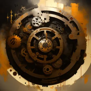 Metal Gear Clock Technology Circle Design