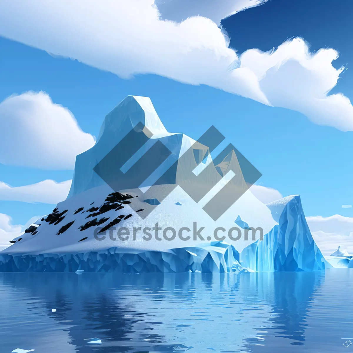 Picture of Arctic Wonderland: Majestic glacier against cloudy sky.