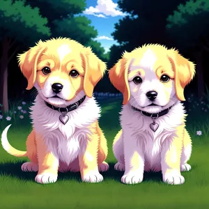 Adorable Golden Retriever Puppy Portrait