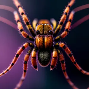 Close-up View of a Hairy Garden Spider