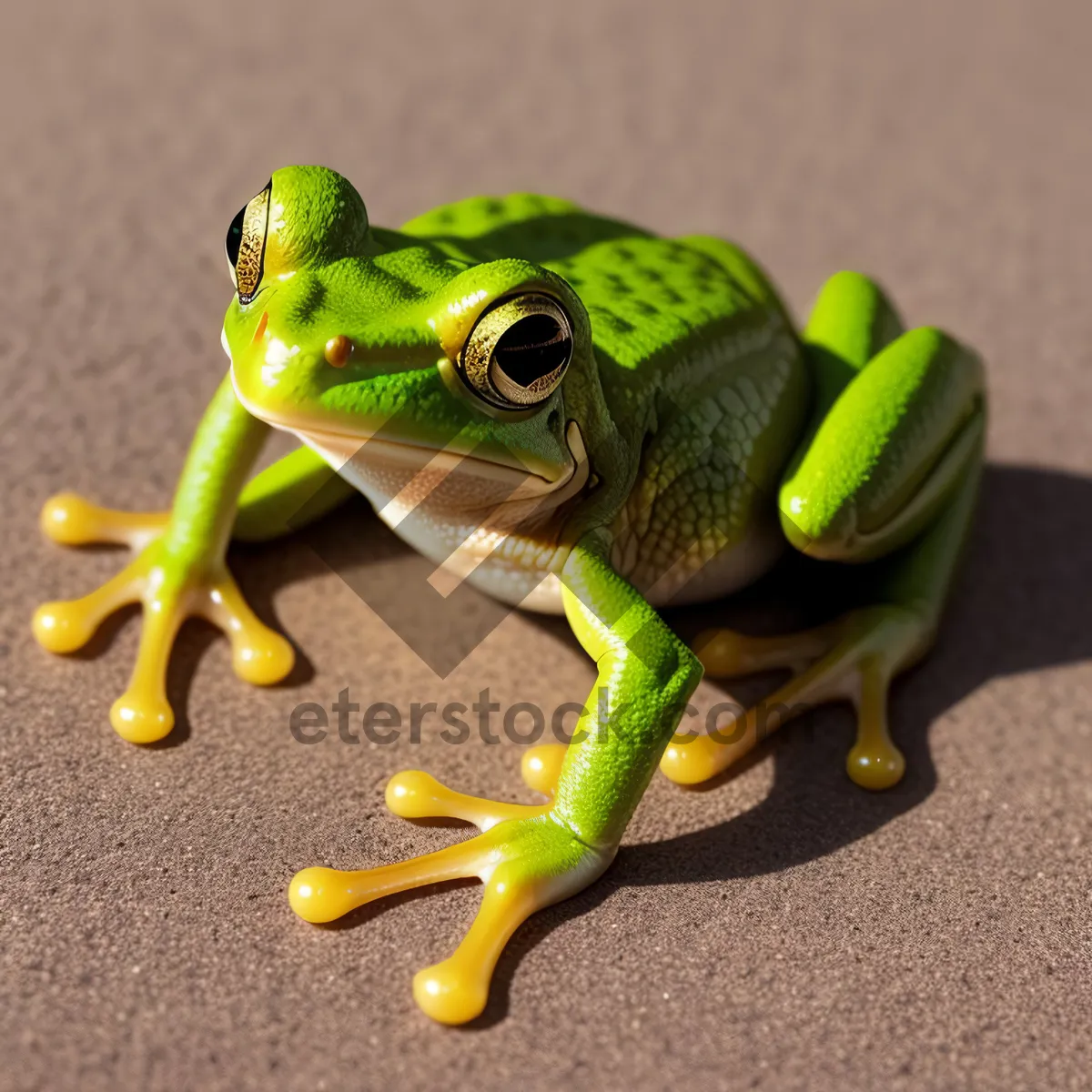 Picture of Dazzling Eyed Tree Frog Peeking in Nature