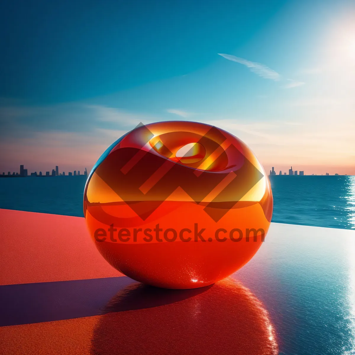 Picture of Shiny Orange Glass Web Button Symbol