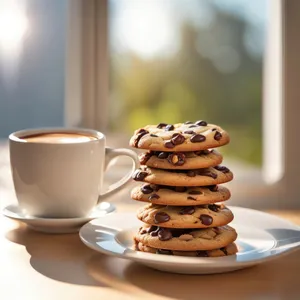 Hot Breakfast Beverage on Black Table in Morning