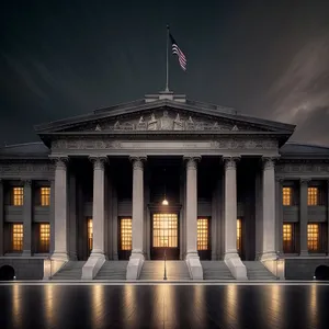 Iconic Ancient Palace Silhouetted against Night Sky